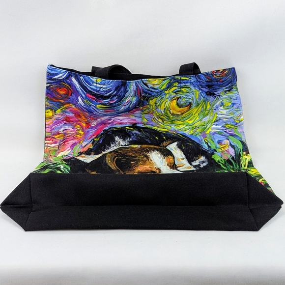 Tote Bag Sleepy Beagle Night By Aja Trier Poly Poplin Multicolor NWT - Picture 6 of 9